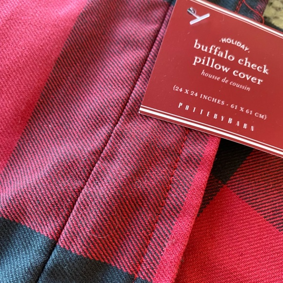 Pottery Barn Bryce Buffalo Check Red/black Bed Set + 4 Euro Pillow Shams KING - Picture 8 of 8